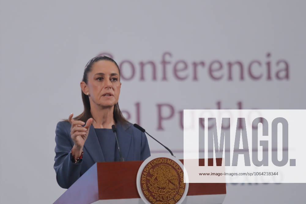 Mexicos President Claudia Sheinbaum Holds Briefing Mexicos President Claudia Sheinbaum Pardo, speaks about the about the fight against fentanyl and strengthening operations to combat cartels. during a briefing at the National Palace. on July 17, 2025 in Mexico City, Mexico. Mexico City CDMX Mexico