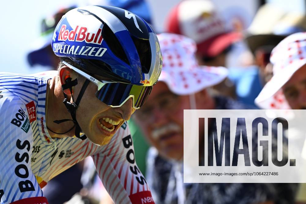 German Florian Lipowitz of Red Bull-BORA-Hansgrohe pictured at the finish of stage 13 of the 2025 Tour de France cycling race, an 11km individual time trial from Loudenvielle to Peyragudes, on Friday 18 July 2025 in France. The 112th edition of the Tour de France starts on Saturday 5 July in Lille, France, and will finish in Paris, France on the 27th of July. JASPERxJACOBS x129499032x