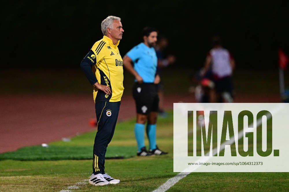 Uniao de Leiria v Fenerbahce - Friendlies ALBUFEIRA, PORTUGAL - JULY 20: Head Coach Jose Mourinho of Fenerbahce follows the pre-season preparation match between Fenerbahce and Uniao de Leiria at Estadio Municipal de Albufeira in Albufeira, Portugal on July 20, 2025. Serhat Cagdas Anadolu Albufeira Portugal. Editorial use only. Please get in touch for any other usage.