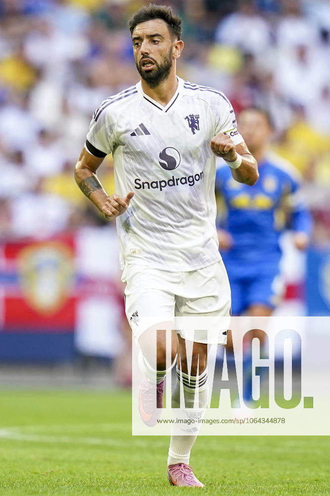 Manchester United, ManU FC v Leeds United FC, Pre-Season Friendly, Stockholm Manchester United midfielder Bruno Fernandes (8) during the Manchester United FC v Leeds United FC Pre-Season Friendly match at the Strawberry Arena, Stockholm, Sweden on 19 July 2025 Credit: Eleanor Hoad Every Second Media Editorial use only. All images are copyright Every Second Media Limited. No images may be reproduced without prior permission.
