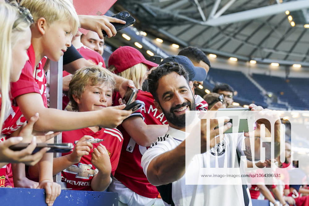 Manchester United, ManU FC v Leeds United FC, Pre-Season Friendly, Stockholm Manchester United Manager Head Coach Ruben Amorim selfie with fans during the Manchester United FC v Leeds United FC Pre-Season Friendly match at the Strawberry Arena, Stockholm, Sweden on 19 July 2025 Credit: Eleanor Hoad Every Second Media Editorial use only. All images are copyright Every Second Media Limited. No images may be reproduced without prior permission.