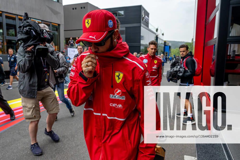 STAVELOT, BELGIUM: Lewis Hamilton, racing for the Ferrari team during the 2025 Formula 1 Belgian Grand Prix at the Circuit de Spa-Francorchamps in Stavelot, Belgium