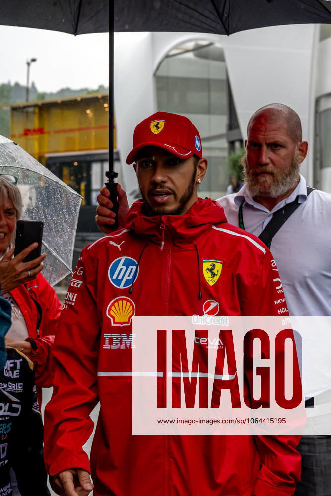 STAVELOT, BELGIUM: Lewis Hamilton, racing for the Ferrari team during the 2025 Formula 1 Belgian Grand Prix at the Circuit de Spa-Francorchamps in Stavelot, Belgium