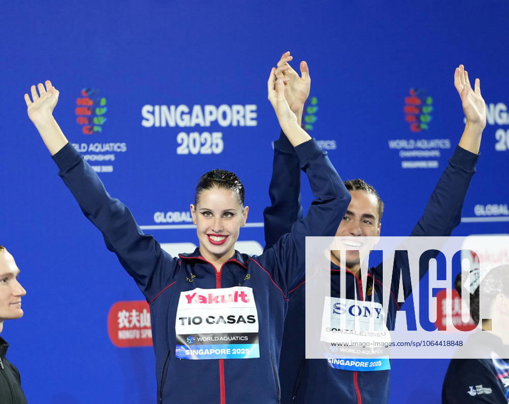 World Aquatics Championships 2025 Singapore World Aquatics Championships 2025, Singapore ðü July 25 10:02 AM SGT ðüÖ Gold Spain ðü‡ªðü‡¸ Dennis Gonzalez Boneu & Iris Tio Casas deliver a mesmerizing free routine to top the podium. ðü¥ˆ Silver Neutral Athletes ðü‡·ðü‡º (NAB) Aleksandr Maltsev & Olesia Platonova secure silver with trademark elegance and precision. ðü¥‰ Bronze Great Britain ðü‡¬ðü‡ß Ranjuo Tomblin & Isabelle Thorpe impress judges and audiences alike, taking home bronze. Golden Grace from Spain! Dennis Gonzalez & Iris Tio claim top honors in the Mixed Duet Free Final, edging out NABs Maltsev & Platonova, while Britains Tomblin & Thorpe round off the podium in Singapore. Singapore Aquatics Centre Singapore
