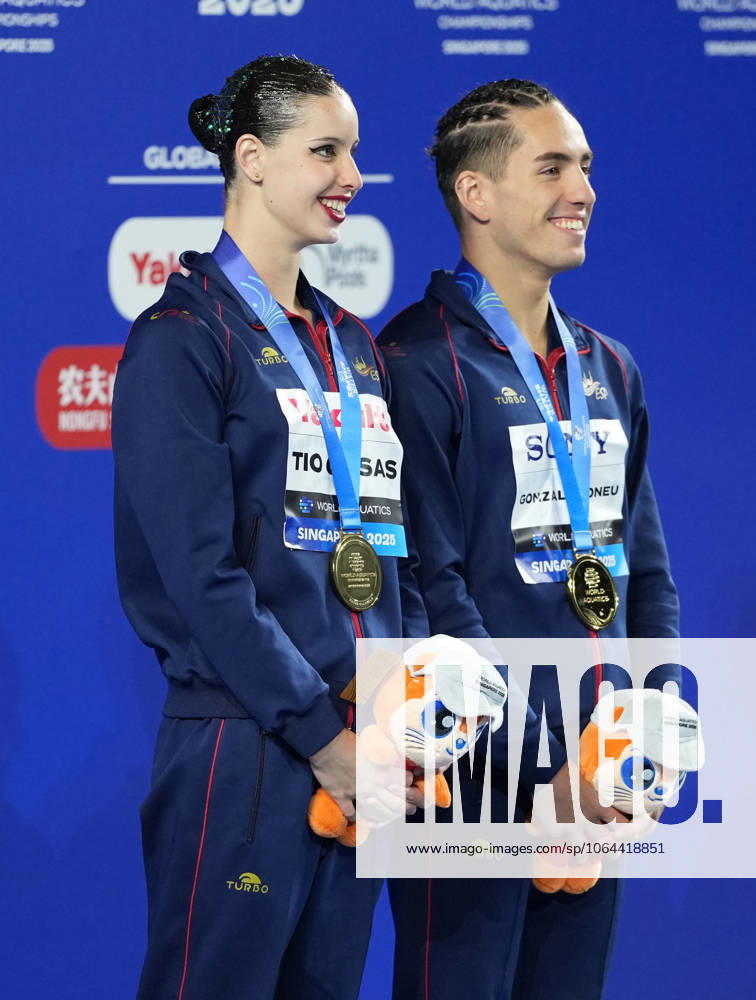 World Aquatics Championships 2025 Singapore World Aquatics Championships 2025, Singapore ðü July 25 10:02 AM SGT ðüÖ Gold Spain ðü‡ªðü‡¸ Dennis Gonzalez Boneu & Iris Tio Casas deliver a mesmerizing free routine to top the podium. ðü¥ˆ Silver Neutral Athletes ðü‡·ðü‡º (NAB) Aleksandr Maltsev & Olesia Platonova secure silver with trademark elegance and precision. ðü¥‰ Bronze Great Britain ðü‡¬ðü‡ß Ranjuo Tomblin & Isabelle Thorpe impress judges and audiences alike, taking home bronze. Golden Grace from Spain! Dennis Gonzalez & Iris Tio claim top honors in the Mixed Duet Free Final, edging out NABs Maltsev & Platonova, while Britains Tomblin & Thorpe round off the podium in Singapore. Singapore Aquatics Centre Singapore