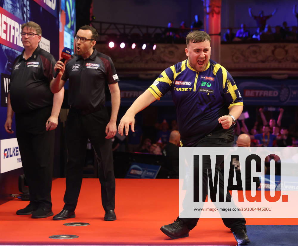 World Matchplay Darts Luke Littler during the Betfred World Matchplay darts at Winter Gardens, Blackpool, United Kingdom on 25 July 2025. Blackpool Winter Gardens United Kingdom Editorial use only ,