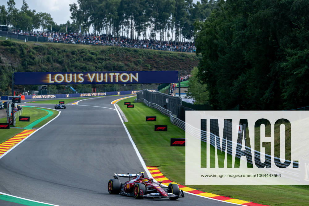 STAVELOT, BELGIUM: Lewis Hamilton, racing for the Ferrari team during the 2025 Formula 1 Belgian Grand Prix at the Circuit de Spa-Francorchamps in Stavelot, Belgium