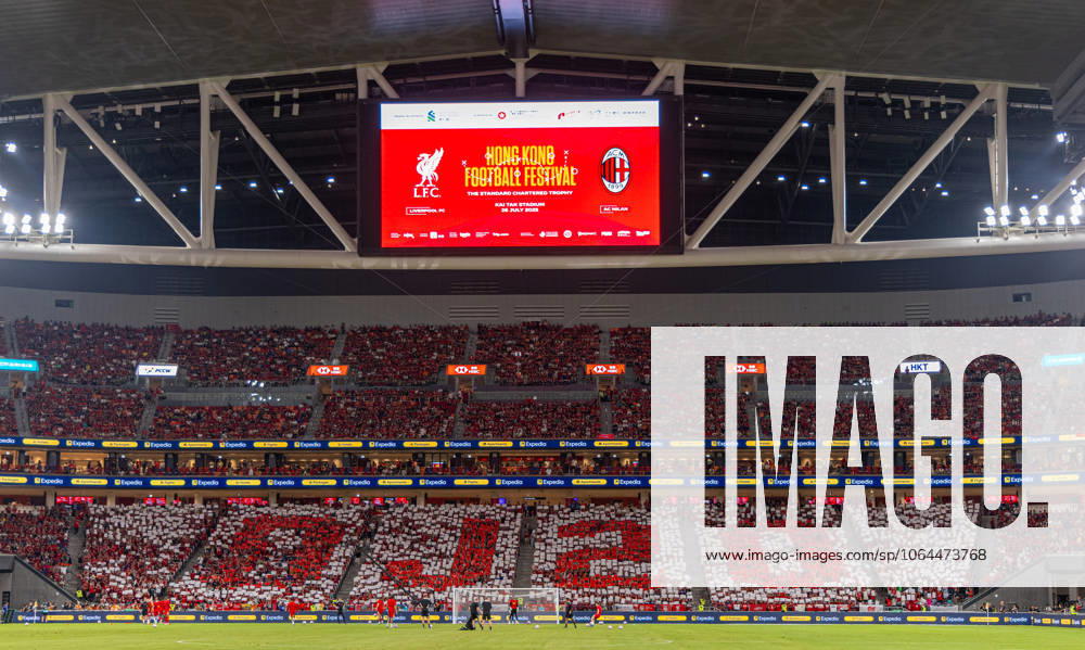 Football - Pre-Season - Liverpool FC v AC Milan HONG KONG - Saturday, July 26, 2025: Liverpool supporters pay tribute to Diogo Jota with a mosaic DJ 20 before the Hong Kong Football Festival 2025 pre-season match against AC Milan at the Kai Tak Stadium in Hong Kong on Day Six of the club s Asia Tour. (Photo by David Rawcliffe Propaganda) HONG KONG Kai Tak Stadium HONG KONG CHINA