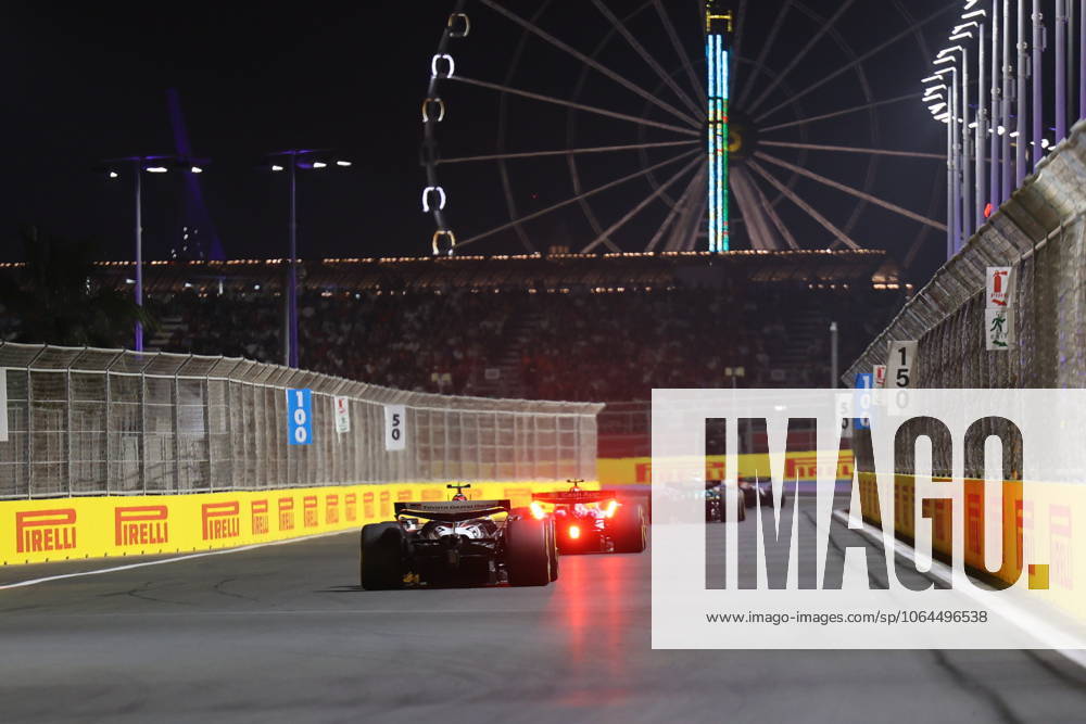 2025 Saudi Arabian Formula 1 Grand Prix JEDDAH, SAUDI ARABIA - APRIL 20: Racers compete in the Formula 1 Saudi Arabian Grand Prix at Corniche Circuit in Jeddah, Saudi Arabia on April 20, 2025. Cidde Suudi Arabistan. Editorial use only. Please get in touch for any other usage.