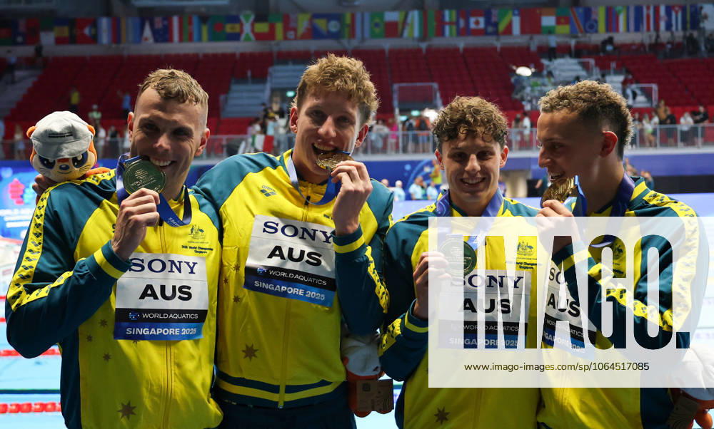 World Aquatics Championships 2025 Singapore World Aquatics Championships 2025 Singapore Men 4x100 Men Freestyle Team Australia clinched the gold medal in the Womens 4x100m Freestyle Relay, followed by the United States with silver and the Netherlands securing bronze during the medal ceremony at the World Aquatics Championships 2025. Singapore Aquatics Centre Singapore