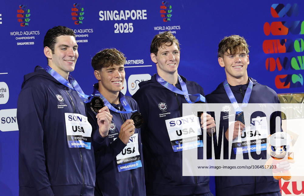World Aquatics Championships 2025 Singapore World Aquatics Championships 2025 Singapore Men 4x100 Men Freestyle Team Australia clinched the gold medal in the Womens 4x100m Freestyle Relay, followed by the United States with silver and the Netherlands securing bronze during the medal ceremony at the World Aquatics Championships 2025. Singapore Aquatics Centre Singapore