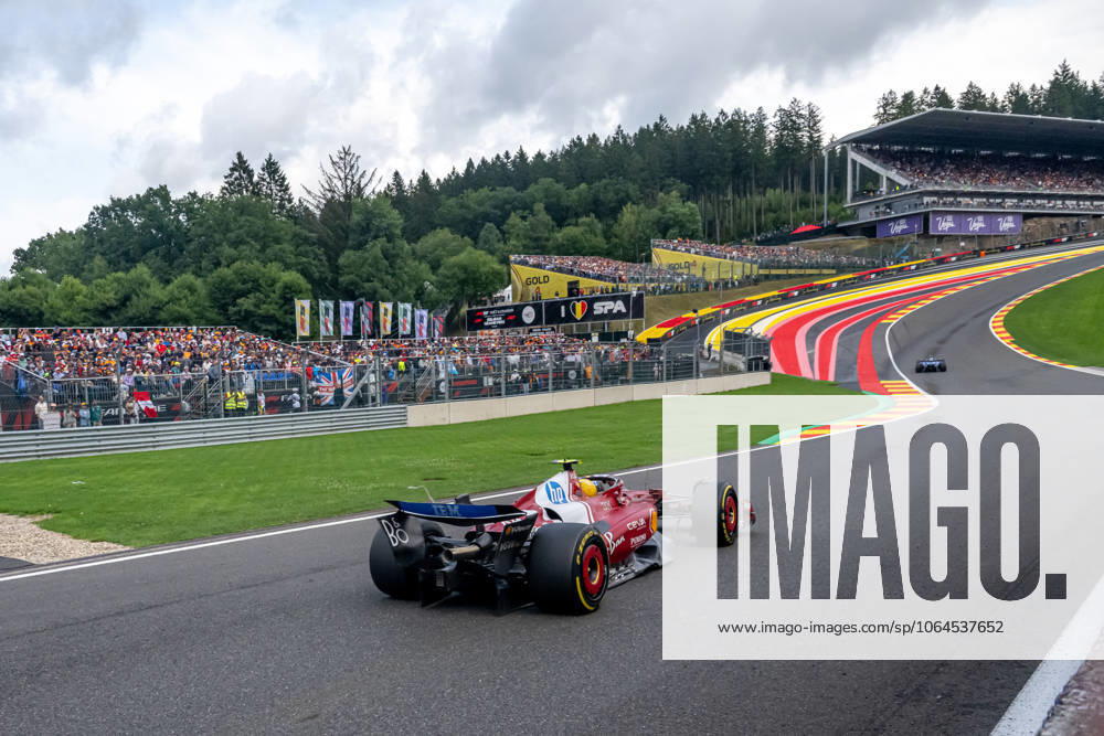 STAVELOT, BELGIUM: Lewis Hamilton, racing for the Ferrari team during the 2025 Formula 1 Belgian Grand Prix at the Circuit de Spa-Francorchamps in Stavelot, Belgium