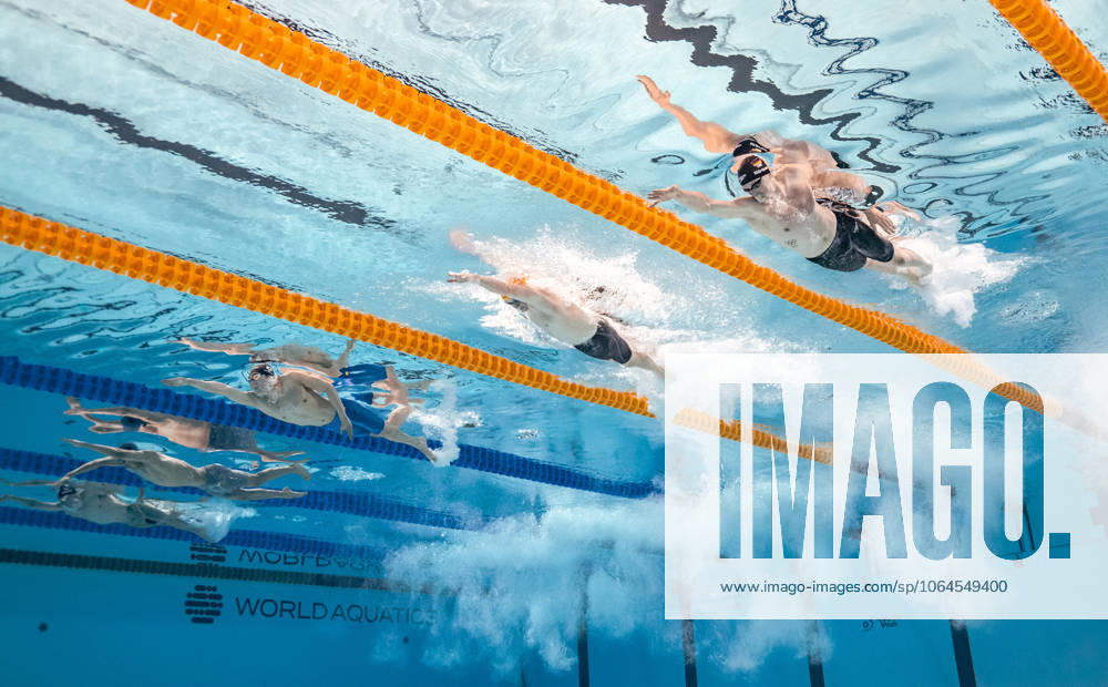 (250728) -- SINGAPORE, July 28, 2025 -- Lukas Maertens (1st R) of Germany competes during the men s 400m freestyle of swimming at the World Aquatics Championships in Singapore, July 27, 2025. ) (SP)SINGAPORE-WORLD AQUATICS CHAMPIONSHIPS-SWIMMING-MEN S 400M FREESTYLE XiaxYifang