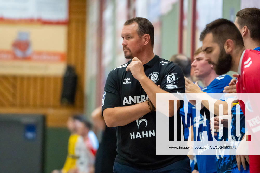 Handball I Men I Season 2025 2026 I Test match I TVB Stuttgart BSV Bern I 28 07 2025 Coach Misha Kaufmann TVB Stuttgart Gemeindehalle Bittenfeld Waiblingen Baden Württemberg Germany