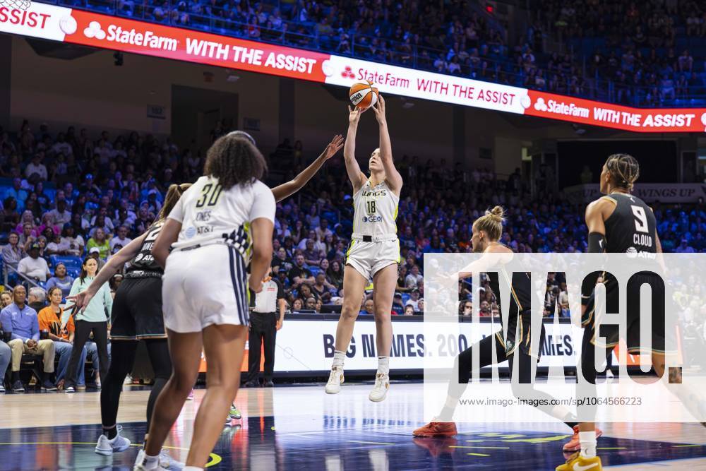 Dallas Wings center LUISA GEISELSODER (18) shoots a jump shot during a WNBA, Basketball Damen, USA game between the New York Liberty and Dallas Wings at College Park Center.Dallas wins 92-82. Arlington USA - ZUMAf180 20250728_zsp_f180_020