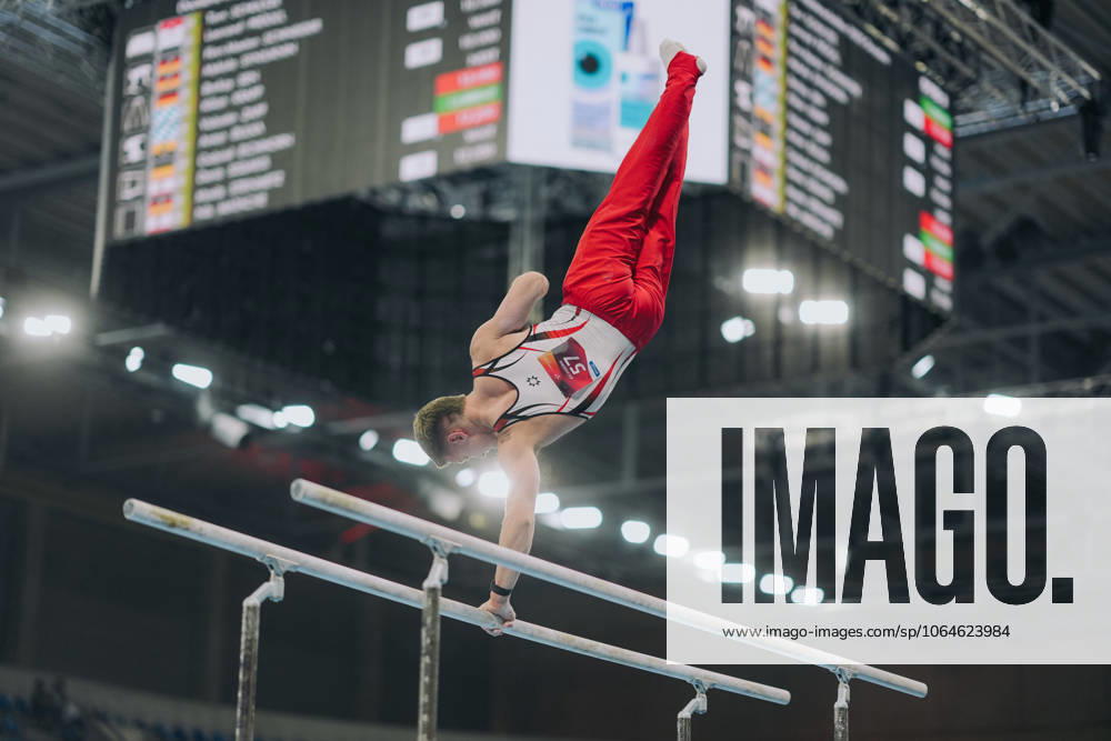 Gabriel Eichhorn MTV Stuttgart on parallel bars, The Finals, Gymnastics, German Championships, 2025 season, 31 07 2025, The Finals, Gymnastics, German Championships, 2025 season, 31 07 2025 Dresden
