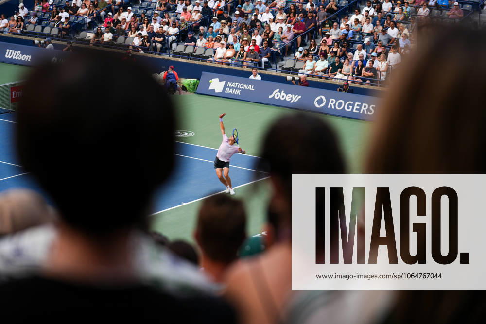 National Bank Open 2025 - Day 9 TORONTO, CANADA - AUGUST 3 : Ben Shelton of the United States in action against Flavio Cobolli of Italy on day nine of the 2025 National Bank Open at Sobeys Stadium in Toronto, Ontario, Canada on August 3, 2025. Mert Alper Dervis Anadolu Ontario Canada. Editorial use only. Please get in touch for any other usage.