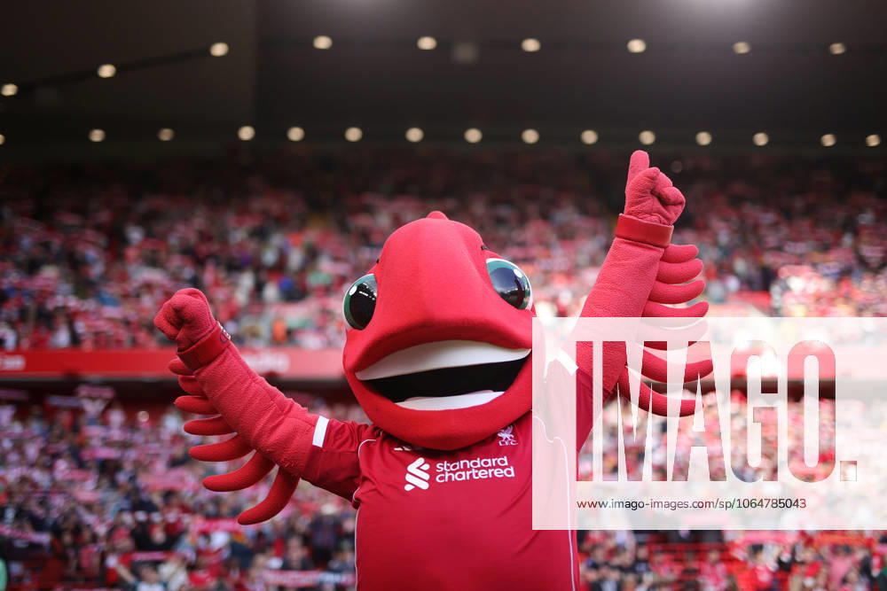 Fußball Vorsaison Freundschaftsspiel Liverpool gegen Athletic Bilbao 4. August 2025 Vorsaison Freundschaftsspiel Liverpool gegen Athletic Bilbao Liverpool Maskottchen Mighty Red Foto Simon Stacpoole Abseits Liverpool UK