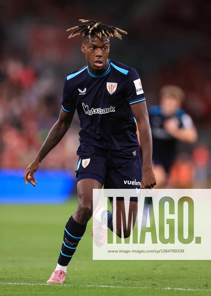 Fußball Vorsaison Freundschaftsspiel Liverpool v Athletic Bilbao 4. August 2025 Vorsaison Freundschaftsspiel Liverpool v Athletic Bilbao Nico Williams von Athletic Bilbao Foto Simon Stacpoole Abseits Liverpool UK