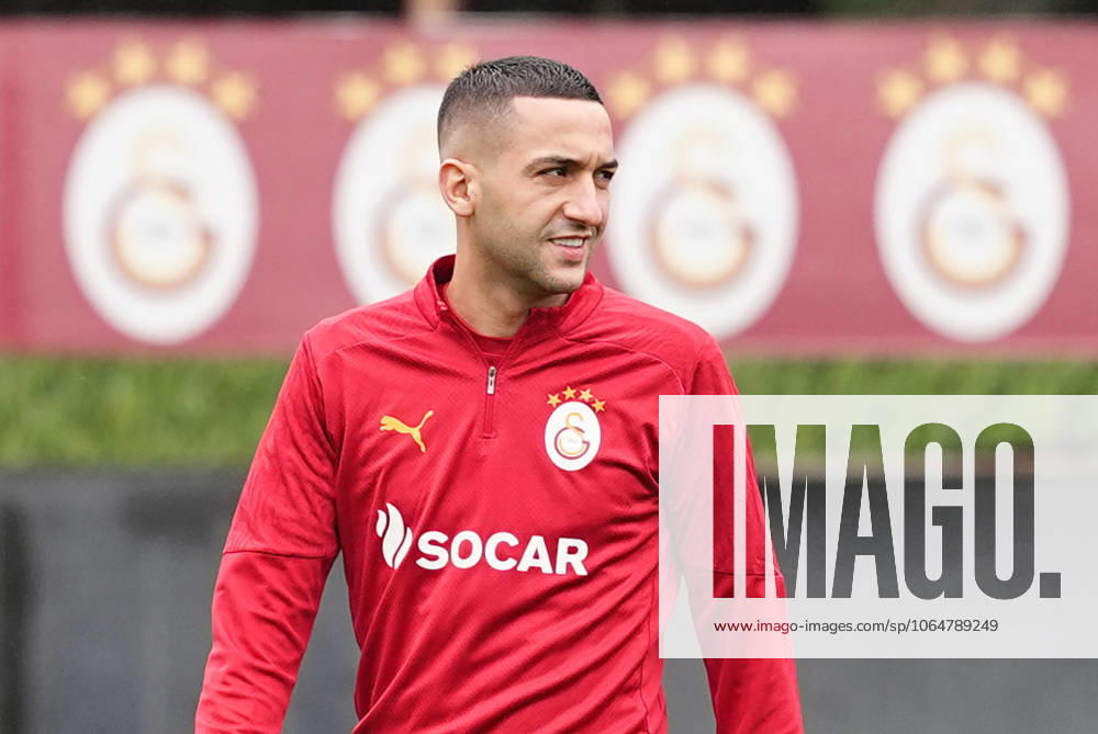 Galatasaray training session ahead of Malmo game in Istanbul ISTANBUL, TURKIYE - DECEMBER 11: Hakim Ziyech of Galatasaray takes part in a training session ahead of their UEFA Europa League 6th week game against Malmo in Istanbul, Turkiye on December 11, 2024. Istanbul Turkey. Editorial use only. Please get in touch for any other usage.