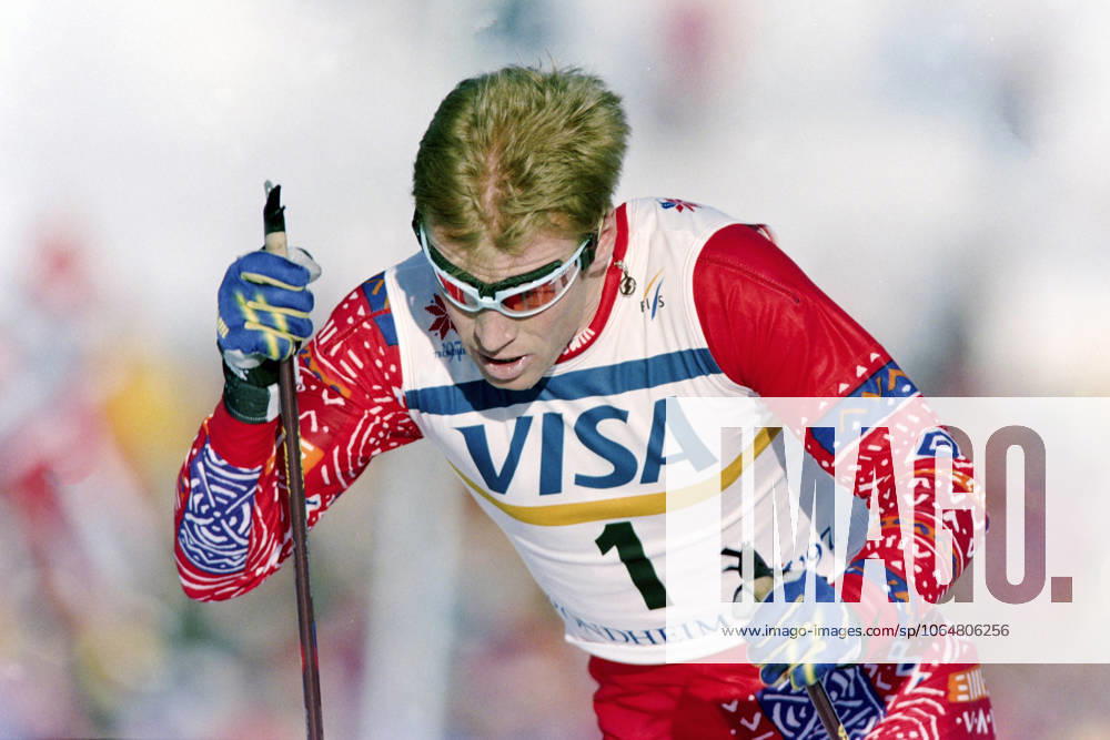 Skiing, World Championships, 15 km, chase start Björn Dählie, Norway won