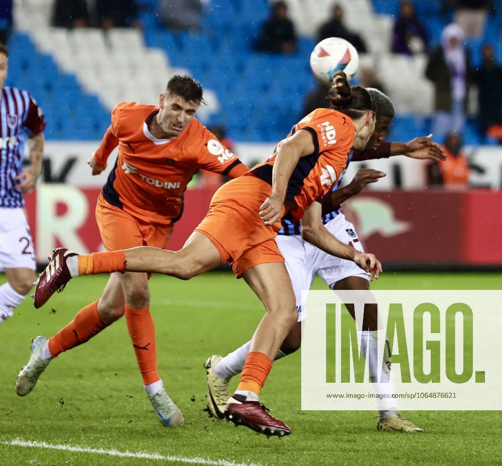 Trabzonspor v Basaksehir - Turkish Super Lig TRABZON, TURKIYE - OCTOBER 19: Players in action during the Turkish Super Lig week 9th match between Trabzonspor and Basaksehir at Papara Park in Trabzon, Turkiye on October 19, 2024. Trabzon Turkey. Editorial use only. Please get in touch for any other usage.