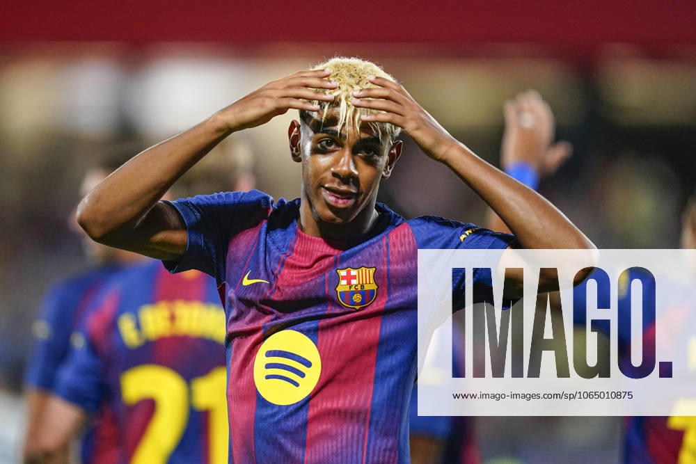 ESP: FC Barcelona, Barca v Como 1907. Joan Gamper Trophy Lamine Yamal of FC Barcelona celebrates the 5-0 during the Joian Gaper Trophy match between FC Barcelona and Como 1907 played at Johan Cruyff Stadium on August 10, 2025 in Barcelona, Spain. kpng
