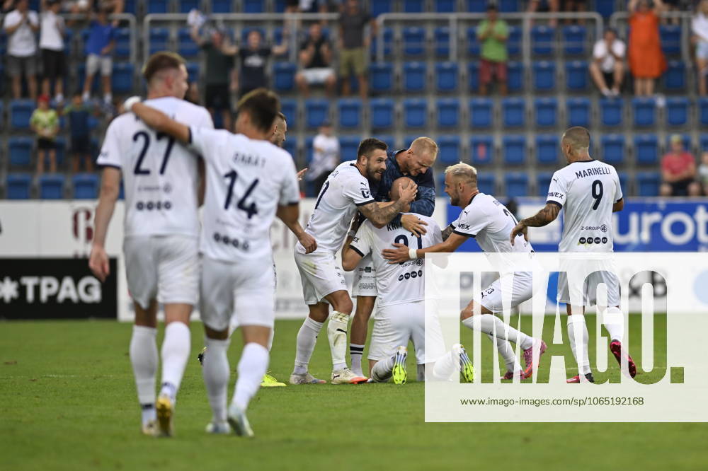 Utkani 5. kola prvni fotbalove ligy: 1. FC Slovacko - FK Teplice, 16. srpna 2025, Uherske Hradiste. Hraci Slovacka se raduji z golu. (CTKxPhoto DaliborxGluck) CTKPhotoP2025081604930 CTKPhotoP2025081604930