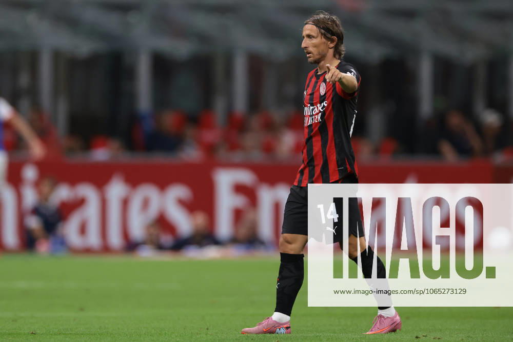 Milan, Italy, 17th August 2025. Luka Modric of AC Milan reacts during the AC Milan vs SSC Bari Coppa Italia match at Giuseppe Meazza, Milan. Picture credit should read: Jonathan Moscrop Sportimage . SPI_080_JM_MILAN_BARI_CI SPI-4063-0080