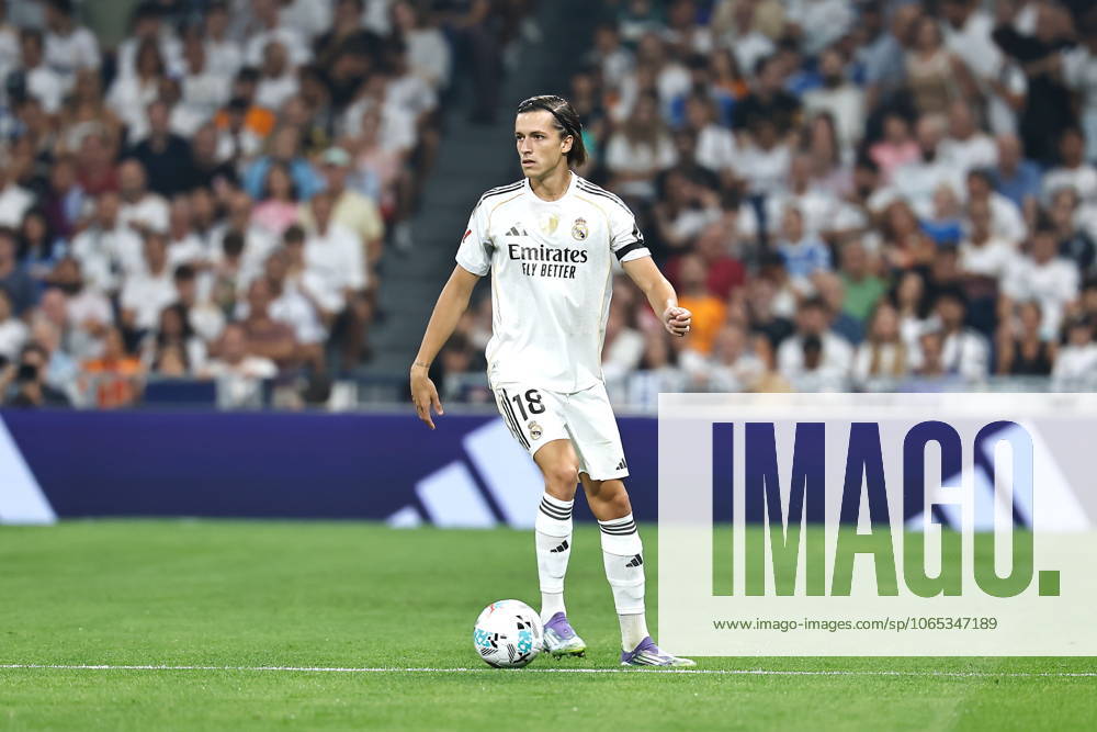 Alvaro Carreras (Real), AUGUST 19, 2025 - Football Soccer : Spanish LaLiga EA Sports match between Real Madrid CF - CA Osasuna at the Estadio Santiago Bernabeu in Madrid, Spain. Noxthirdxpartyxsales aflo_300659024