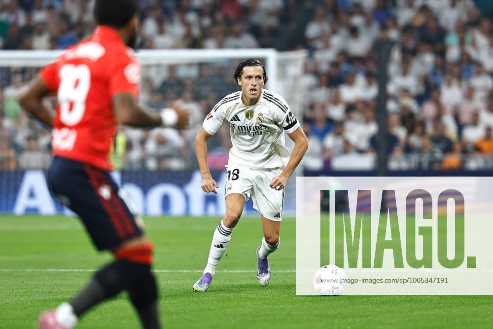 Alvaro Carreras (Real), AUGUST 19, 2025 - Football Soccer : Spanish LaLiga EA Sports match between Real Madrid CF - CA Osasuna at the Estadio Santiago Bernabeu in Madrid, Spain. Noxthirdxpartyxsales aflo_300659098