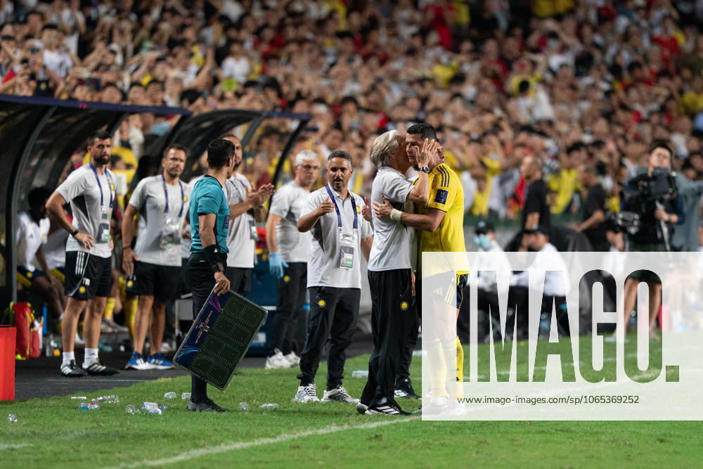 Cristiano Ronaldo of Al-Nassr player and and coach Jorge Jesus in the game between the Al-Nassr and Al-Ittihad at Saudi Super Cup 2025 on August 19, 2025 in Hong Kong. Hong Kong China - ZUMAn323 20250819_zia_n323_020