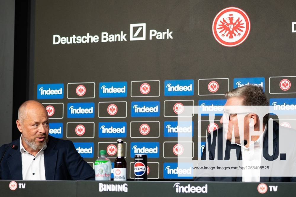 2025 08 22 Soccer 1 Bundesliga Eintracht Frankfurt season kick-off press conference with board spokesman Axel Hellmann f l , Indeed boss Frank Hensgens and board spokesman Axel Hellmann at the press conference