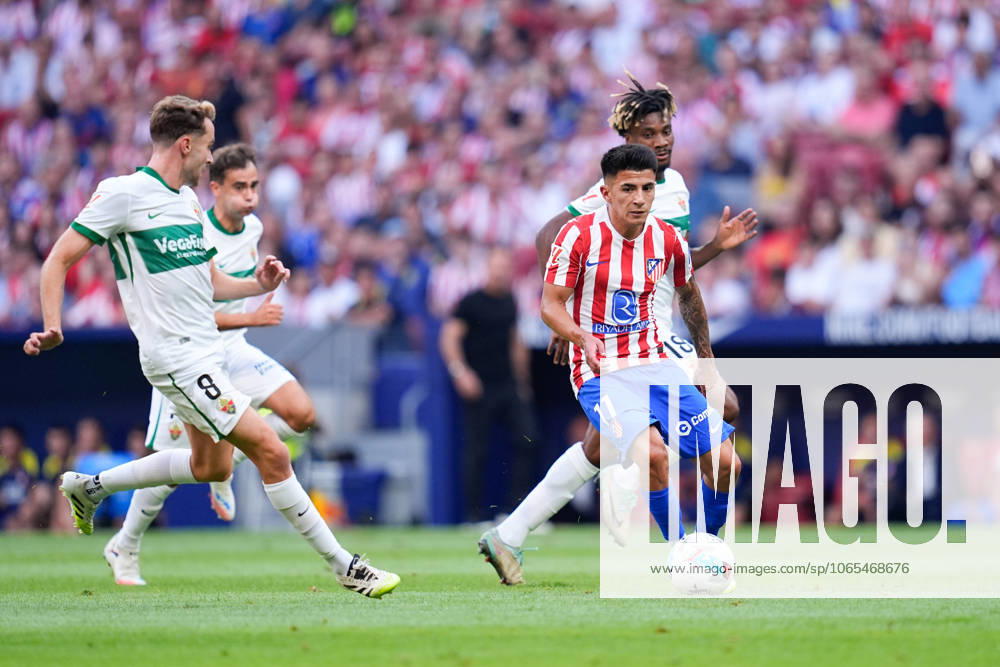 Thiago Almada of Atletico de Madrid in action during the Spanish League, LaLiga EA Sports, football match played between Atletico de Madrid and Elche CF at Riyadh Air Metropolitano stadium on August 23, 2025, in Madrid, Spain. Madrid Spain - ZUMAa181 20250823_zaa_a181_163