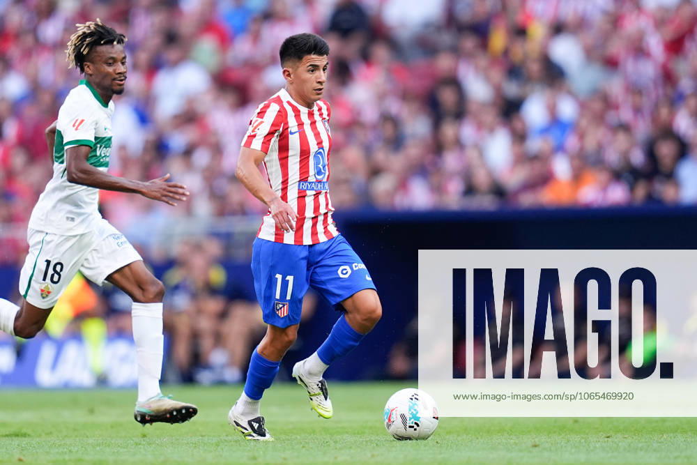 Thiago Almada of Atletico de Madrid in action during the Spanish League, LaLiga EA Sports, football match played between Atletico de Madrid and Elche CF at Riyadh Air Metropolitano stadium on August 23, 2025, in Madrid, Spain. Madrid Spain - ZUMAa181 20250823_zaa_a181_169