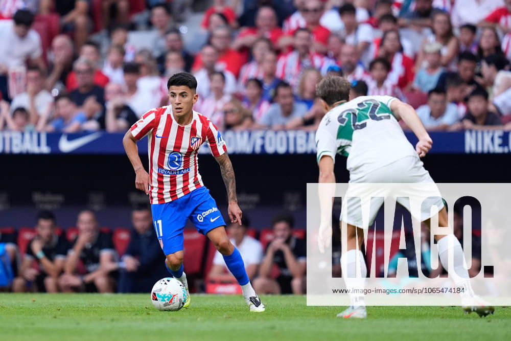 Thiago Almada of Atletico de Madrid in action during the Spanish League, LaLiga EA Sports, football match played between Atletico de Madrid and Elche CF at Riyadh Air Metropolitano stadium on August 23, 2025, in Madrid, Spain. Madrid Spain - ZUMAa181 20250823_zaa_a181_200