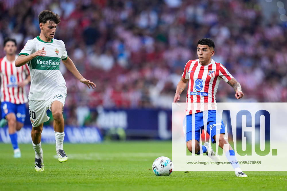Thiago Almada of Atletico de Madrid in action during the Spanish League, LaLiga EA Sports, football match played between Atletico de Madrid and Elche CF at Riyadh Air Metropolitano stadium on August 23, 2025, in Madrid, Spain. Madrid Spain - ZUMAa181 20250823_zaa_a181_233