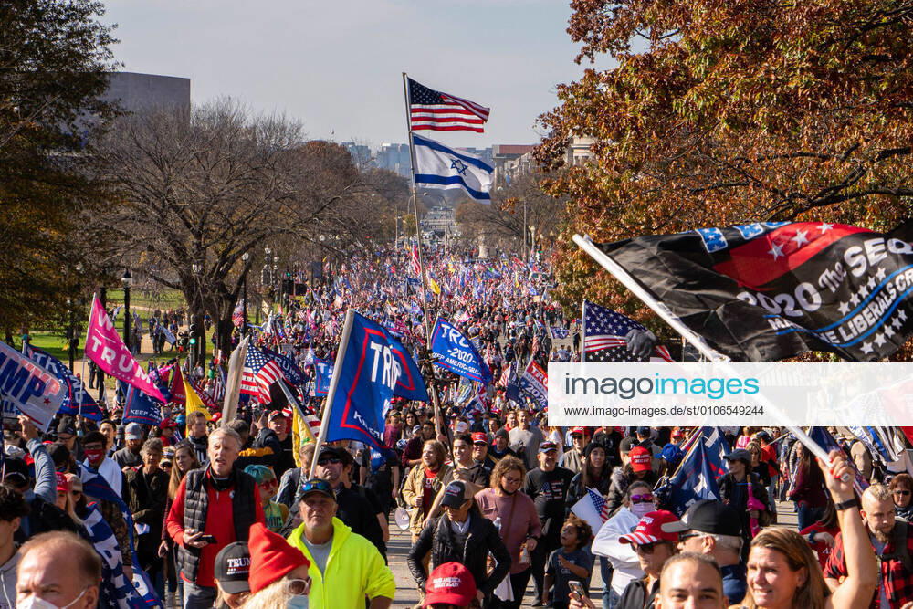 Pro President Trump supporters who are part of the Million MAGA March , make their way to the Supreme Court in Washington, DC on Saturday, November 14, 2020. Some of President Trump s staff are pushing to keep him in office in spite of an obvious win for President elect Joe Biden in both electoral and popular votes causing a national security crisis. WAP20201114506 KENxCEDENO