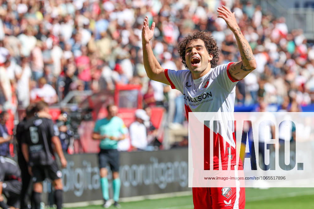 2025-08-24 FC Utrecht v Excelsior Rotterdam - Dutch Eredivisie UTRECHT, NETHERLANDS - AUGUST 24: Miguel Rodriguez of FC Utrecht celebrates after scoring his teams first goal during the Dutch Eredivisie match between FC Utrecht and Excelsior Rotterdam at Stadion de Galgenwaard on August 24, 2025 in Utrecht, Netherlands. Utrecht Stadion de Galgenwaard Netherlands Content not available for redistribution in The Netherlands directly or indirectly through any third parties.