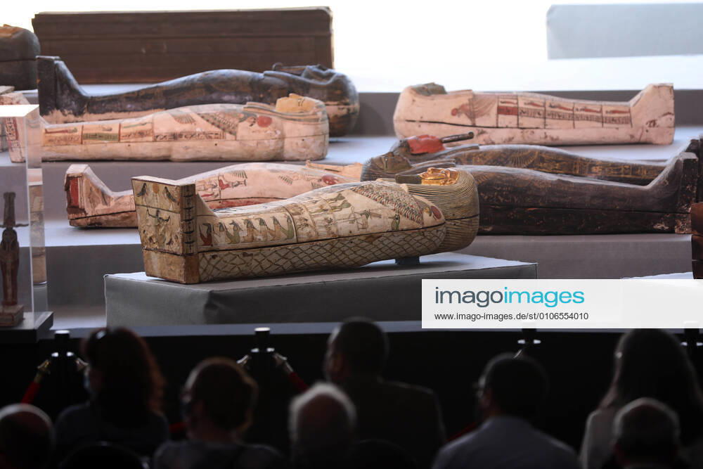 (201114) -- GIZA (EGYPT), Nov. 14, 2020 -- Ancient colored wooden coffins are seen on the site of the discovery in Giza province, Egypt, on Nov. 14, 2020. Egyptian Tourism and Antiquities Ministry unveiled on Saturday 100 newly-discovered ancient coffins in Giza Province near the capital Cairo. ) EGYPT-GIZA-COLORED WOODEN COFFINS-DISCOVERY AhmedxGomaa