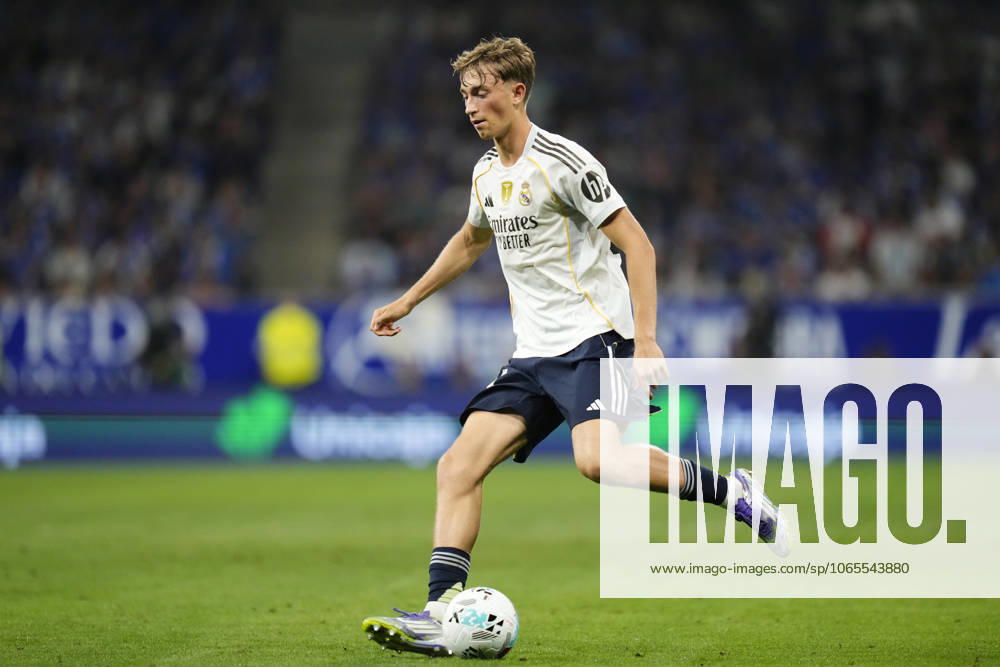 Real Oviedo v Real Madrid CF - LaLiga EA Sports Dean Huijsen centre-back of Real Madrid and Spain during the La Liga EA Sports match between Real Oviedo and Real Madrid CF at Carlos Tartiere on August 24, 2025 in Oviedo, Spain. Oviedo Spain
