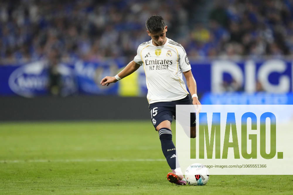 Real Oviedo v Real Madrid CF - LaLiga EA Sports Arda Guler attacking midfield of Real Madrid and Turkey during the La Liga EA Sports match between Real Oviedo and Real Madrid CF at Carlos Tartiere on August 24, 2025 in Oviedo, Spain. Oviedo Spain