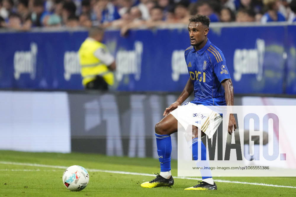 Real Oviedo v Real Madrid CF - LaLiga EA Sports Haissem Hassan right winger of Oviedo and France during the La Liga EA Sports match between Real Oviedo and Real Madrid CF at Carlos Tartiere on August 24, 2025 in Oviedo, Spain. Oviedo Spain