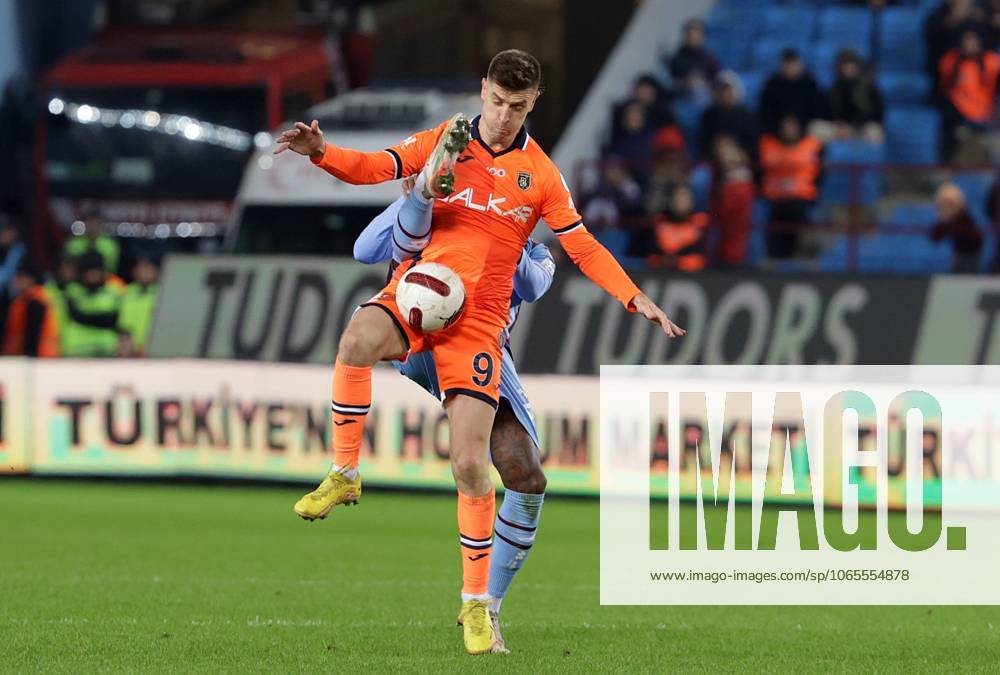 Trabzonspor v Rams Basaksehir - Turkish Super Lig TRABZON, TURKIYE - DECEMBER 23: Krzysztof Piatek (9) of Rams Basaksehir in action during Turkish Super Lig week 18 football match between Trabzonspor and RAMS Basaksehir at Papara Park, in Trabzon, Turkiye on December 23, 2023. Trabzon Turkey. Editorial use only. Please get in touch for any other usage.