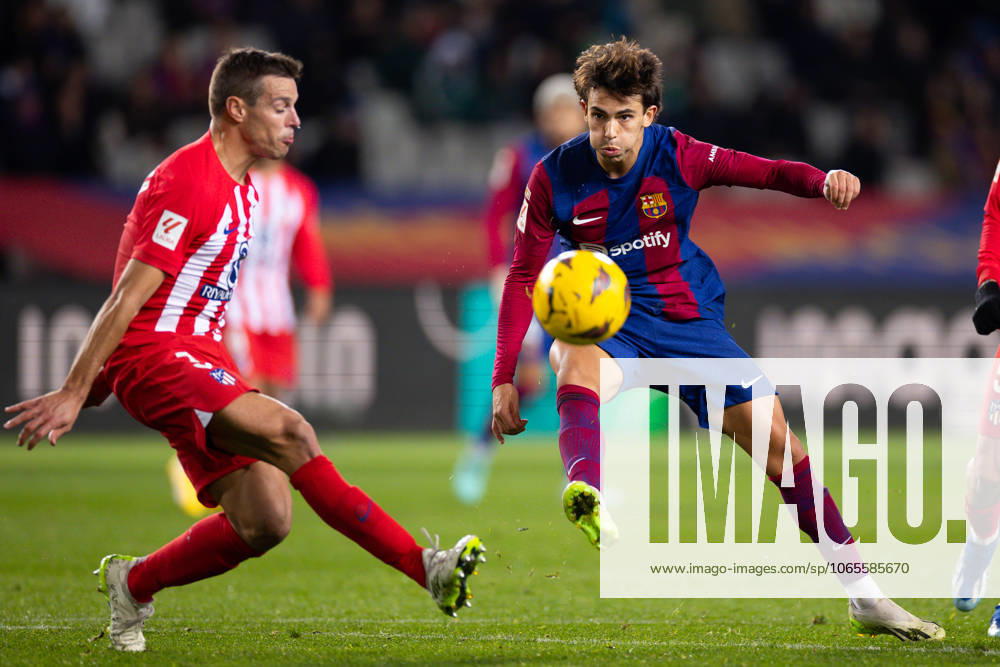 FC Barcelona, Barca v Atletico de Madrid: LaLiga BARCELONA, SPAIN - DEC 3: Joao Felix of FC Barcelona in action (R) during the Spanish La Liga league football match between FC Barcelona vs Atletico de Madrid at the Lluis Companys stadium in Barcelona, Spain on December 3, 2023. Catalonia Spain. Editorial use only. Please get in touch for any other usage.