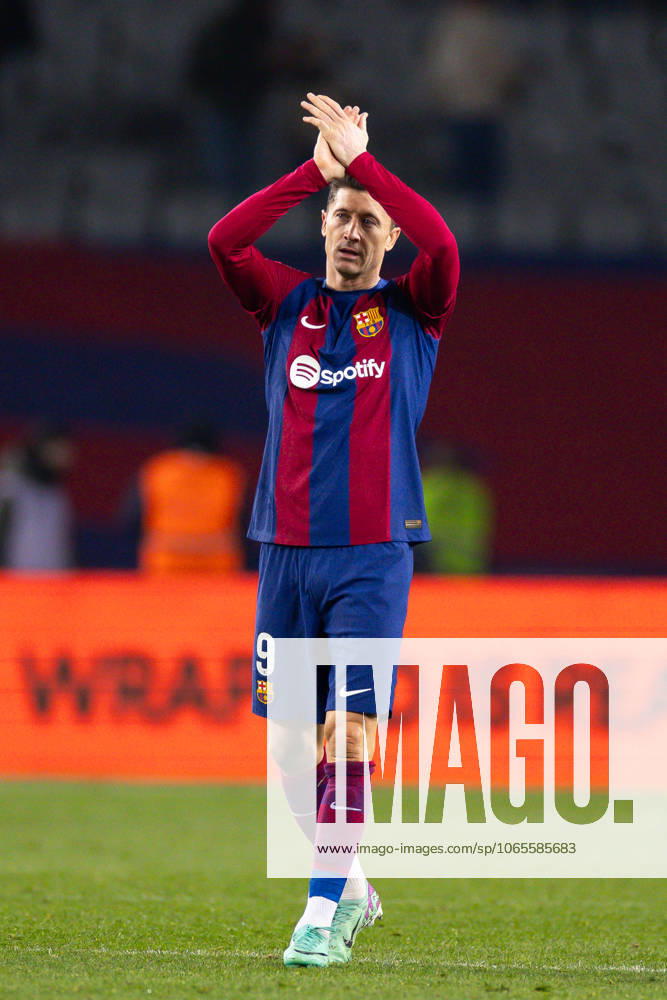 FC Barcelona, Barca v Atletico de Madrid: LaLiga BARCELONA, SPAIN - DEC 3: Robert Lewandowski of FC Barcelona during the Spanish La Liga league football match between FC Barcelona vs Atletico de Madrid at the Lluis Companys stadium in Barcelona, Spain on December 3, 2023. Catalonia Spain. Editorial use only. Please get in touch for any other usage.