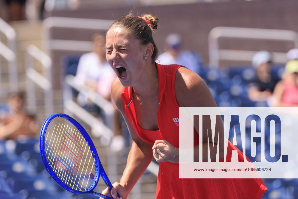 Marta Kostyuk reacts after winning her match against Katie Boulter on Day 3 of the 2025 US Open at USTA Billie Jean King National Tennis Center on Tuesday August 26, 2025 in the Flushing neighborhood of the Queens borough of New York City. JAVIER ROJAS PI Flushing Meadows USA - ZUMAp124 20250826_zaa_p124_040
