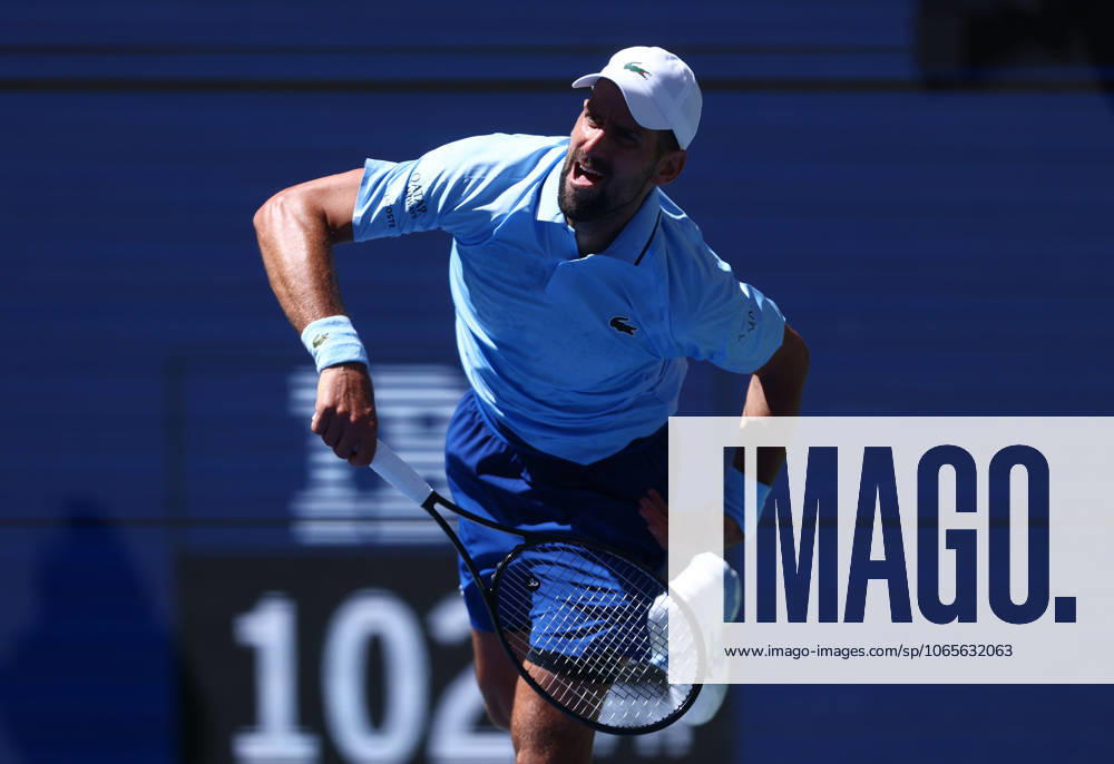 2025 US Open Tennis Championships, Day Four, Billy Jean-King Tennis Centre, Flushing Meadows, New York, USA, 27 08 2025 Novak Djokovic (SRB) in action during his second round match against Zachary Svajda (USA) in the 2025 US Open at Flushing Meadows New York Billy Jean King Tennis Centre, Flushing Meadows New York USA