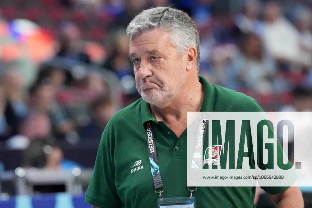 (250828) -- RIGA, Aug. 28, 2025 -- Portugal s head coach Mario Gomes reacts during the FIBA EuroBasket 2025 group A match between the Czech Republic and Portugal in Riga, Latvia, on Aug. 27, 2025. (Photo by Xinhua) (SP)LATVIA-RIGA-BASKETBALL-FIBA-EUROBASKET-CZE VS POR EdijsxPalens