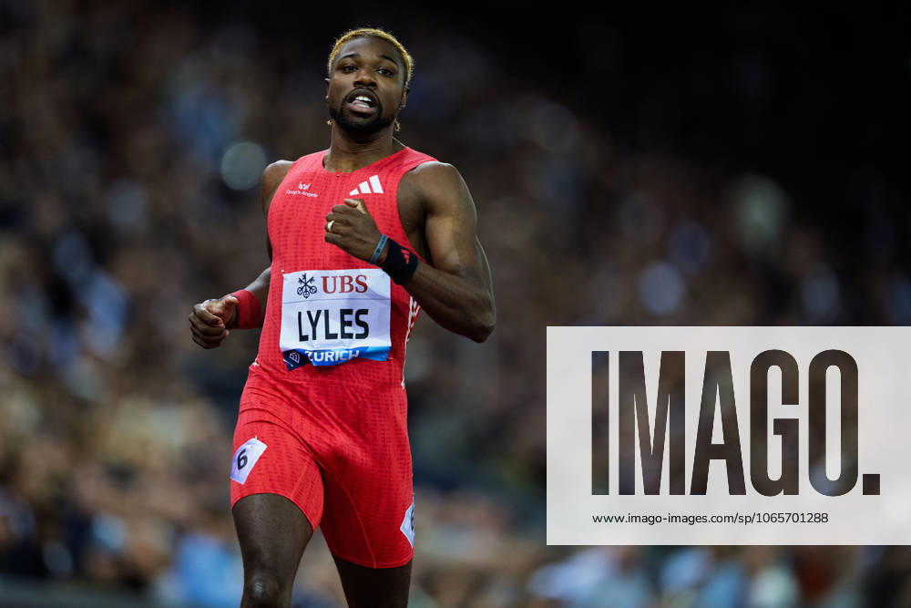 Weltklasse Zürich 2025 28 08 2025 Noah Lyles from the United States during the athletics meeting Weltklasse Zürich Diamond League at Letzigrund Stadium, Zurich, Switzerland, on August 28, 2025
